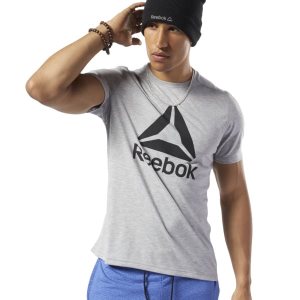 Reebok Workout Ready Supremium T Shirt Herren - Grau - DE 382-VJL